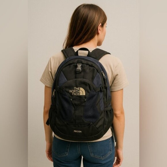 The North Face Handbags - The North Face Recon Black Dark Gray Backpack Large
